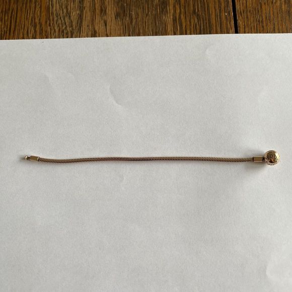 Authentic Pandora Bracelet 6.3" Pink Gold Pleated Sterling Silver Snake Chain - Picture 4 of 5